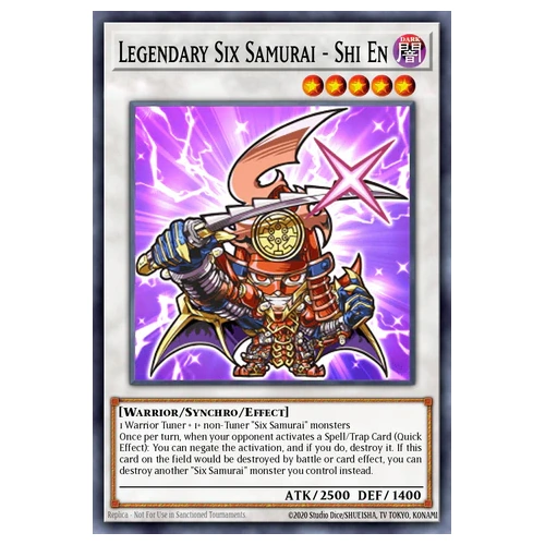 BLGG-EN007 Legendary Six Samurai - Shi En Chibi artwork Secret Rare 1st Edition NM