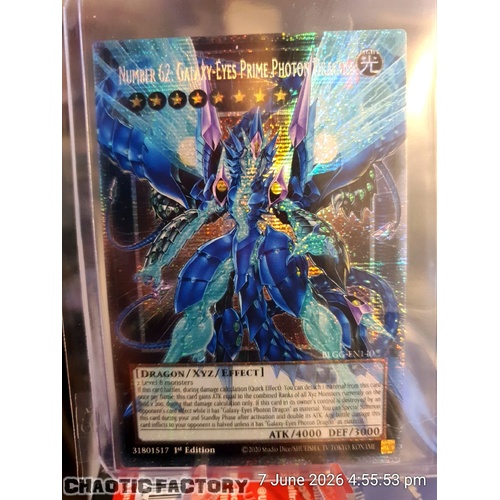 BLGG-EN140 Number 62: Galaxy-Eyes Prime Photon Dragon Extended Art Starlight Rare 1st Edition NM