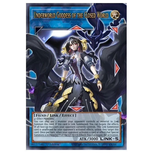 BLGG-EN144 Underworld Goddess of the Closed World OVERFRAME Ultra Rare 1st Edition NM