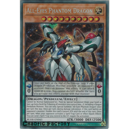 BLHR-EN043 All-Eyes Phantom Dragon Secret Rare 1st Edition NM