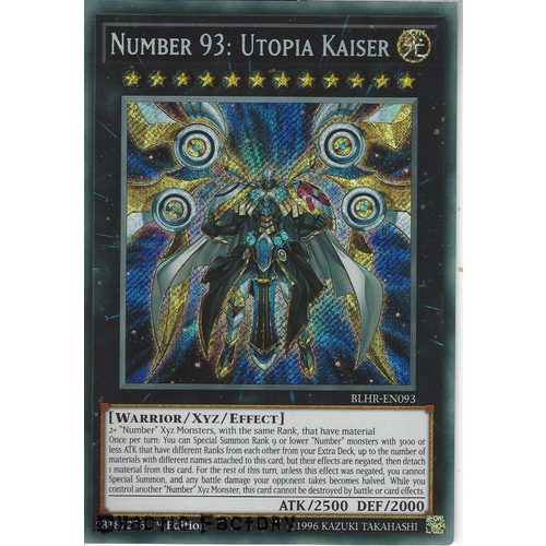 BLHR-EN093 Number 93: Utopia Kaiser Secret Rare 1st Edition NM