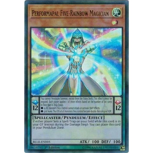 Performapal Five-Rainbow Magician Ultra Rare BLLR-EN005 1st Edition NM