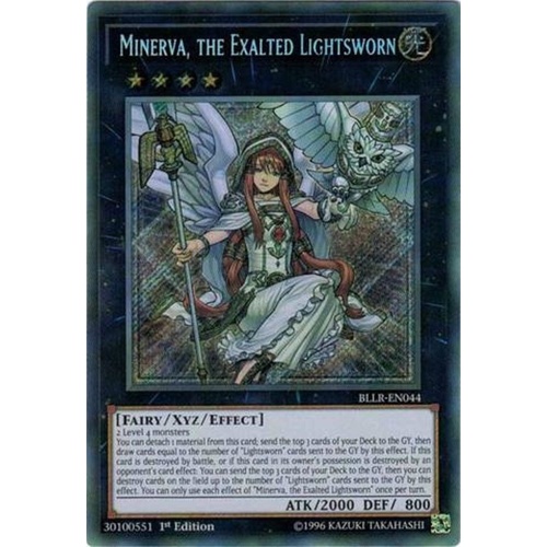  Minerva, the Exalted Lightsworn Secret Rare BLLR-EN044 MINT 1st Edition NM