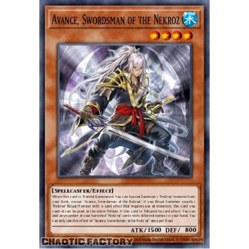 BLMM-EN024 Avance, Swordsman of the Nekroz Secret Rare 1st Edition NM