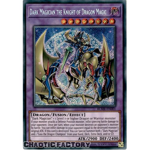BLMR-EN001 Dark Magician the Knight of Dragon Magic Secret Rare 1st Edition NM
