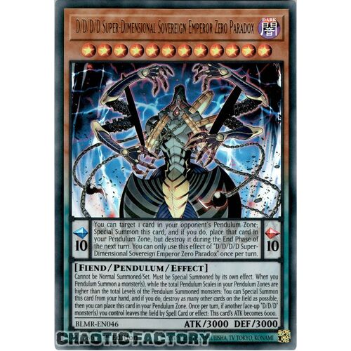 BLMR-EN046 D/D/D/D Super-Dimensional Sovereign Emperor Zero Paradox Ultra Rare 1st Edition NM