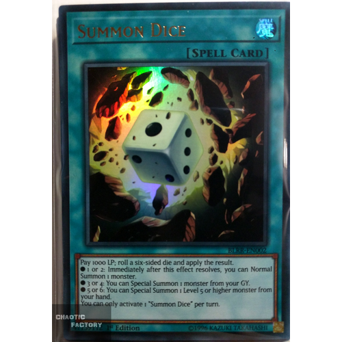 BLRR-EN002 Summon Dice Ultra Rare 1st Edition