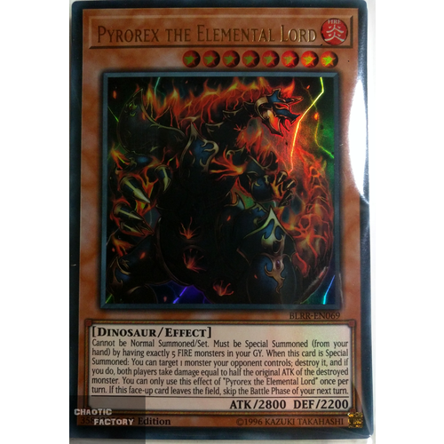 BLRR-EN069 Pyrorex the Elemental Lord Ultra Rare 1st Edition