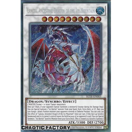 BLTR-EN005 Lancea, Ancestral Dragon of the Ice Mountain Secret Rare 1st Edition NM