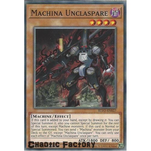 BLVO-EN027 Machina Unclaspare Common 1st Edition NM