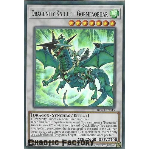 BLVO-EN045 Dragunity Knight - Gormfaobhar Super Rare 1st Edition NM