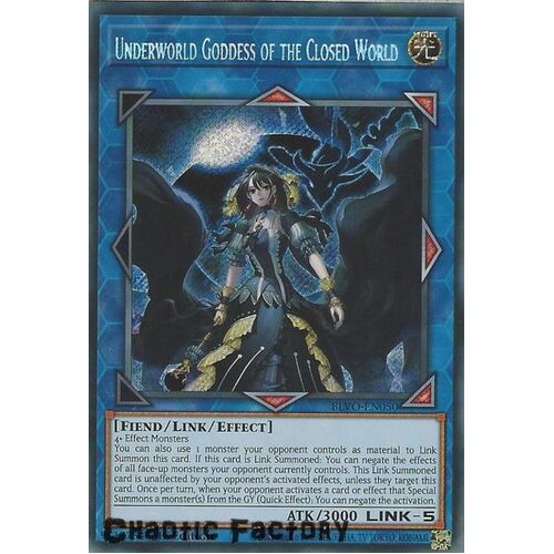BLVO-EN050 Underworld Goddess of the Closed World Secret Rare 1st Edition NM