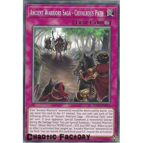 BLVO-EN074 Ancient Warriors Saga - Chivalrous Path Common 1st Edition NM