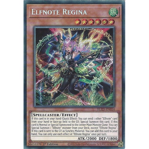 BLZD-EN014 Elfnote Regina Secret Rare 1st Edition NM