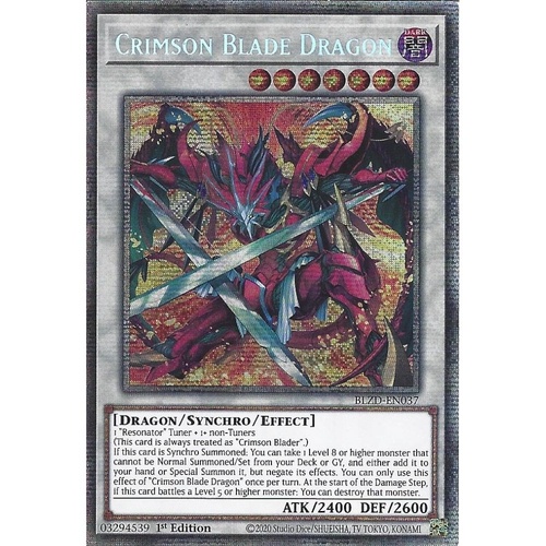 BLZD-EN037 Crimson Blade Dragon Starlight Rare 1st Edition NM