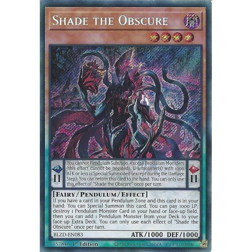 BLZD-EN083 Shade the Obscure Secret Rare 1st Edition NM