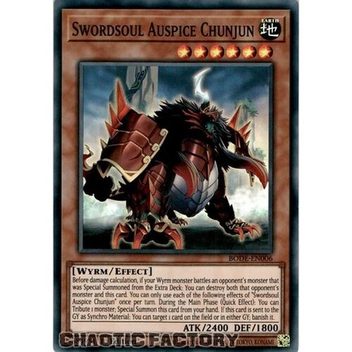 BODE-EN006 Swordsoul Auspice Chunjun Super Rare 1st Edition NM