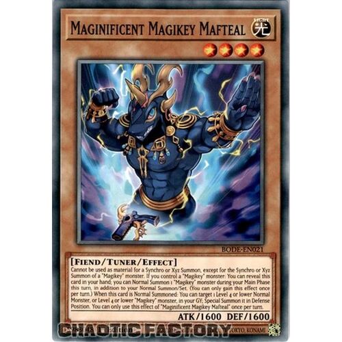 Yugioh 3x Maginificent Magikey Mafteal BODE-EN021 Common 1st Ed NM 