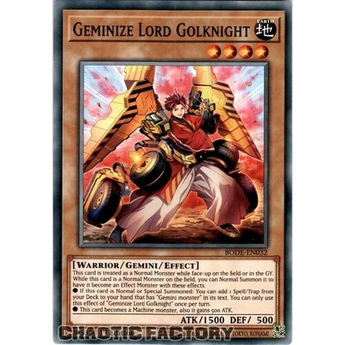 BODE-EN032 Geminize Lord Golknight Common 1st Edition NM
