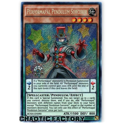 BOSH-EN090 Performapal Pendulum Sorcerer Secret Rare 1st Edition NM