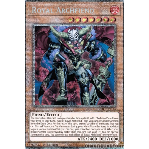 BPRO-EN014 Royal Archfiend Starlight Rare 1st Edition NM