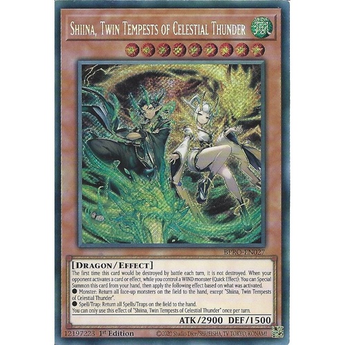 BPRO-EN027 Shiina, Twin Tempests of Celestial Thunder Secret Rare 1st Edition NM