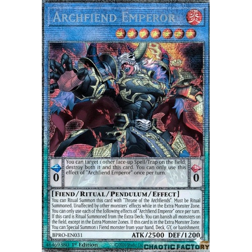 BPRO-EN031 Archfiend Emperor Starlight Rare 1st Edition NM
