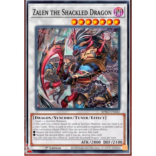 BPRO-EN042 Zalen the Shackled Dragon Super Rare 1st Edition NM