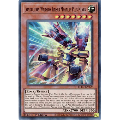 BPRO-EN099 Conduction Warrior Linear Magnum Plus Minus Super Rare 1st Edition NM