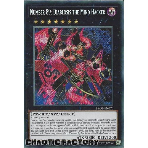 BROL-EN073 Number 89: Diablosis the Mind Hacker Secret Rare 1st Edition NM