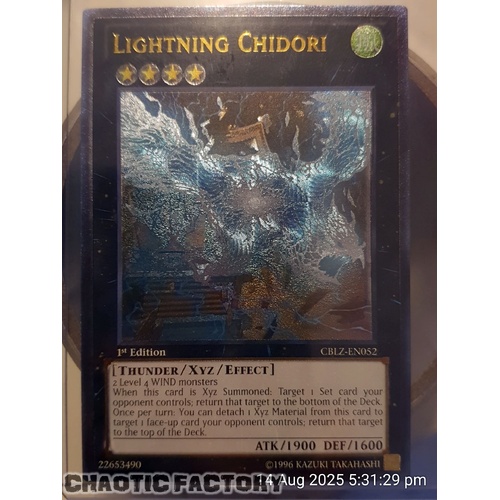 Ultimate Rare - Lightning Chidori - CBLZ-EN052 1st Edition NM