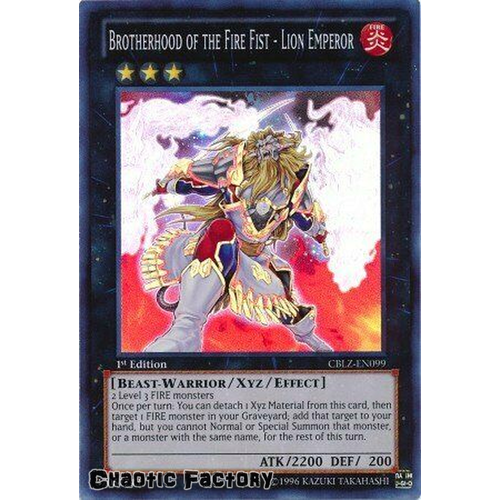 Brotherhood of the Fire Fist - Lion Emperor CBLZ-EN099 Super Rare 1st Edition NM