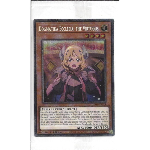 CH01-EN014 "Dogmatika Ecclesia, the Virtuous" Secret Rare 1st Edition NM