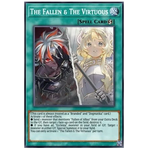 CH01-EN019 "The Fallen & The Virtuous" Secret Rare 1st Edition NM