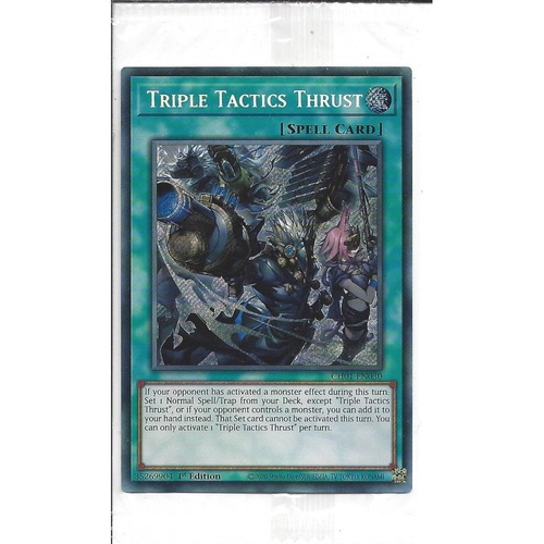 CH01-EN030 "Triple Tactics Thrust" Secret Rare 1st Edition NM