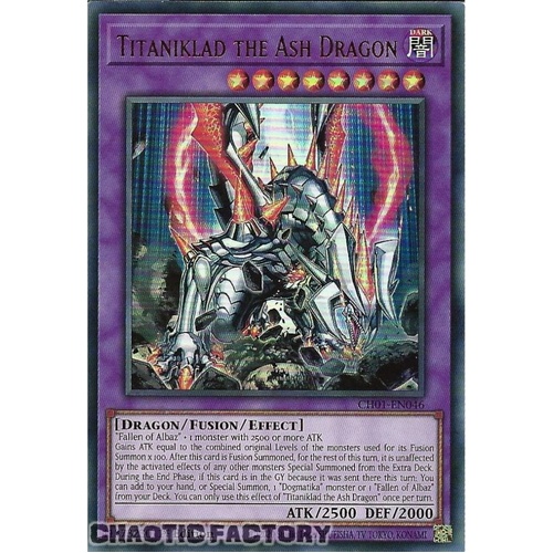 CH01-EN046 Titaniklad the Ash Dragon Ultra Rare 1st Edition NM