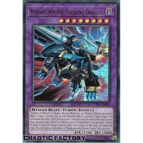 CH01-EN049 Rindbrumm the Striking Dragon Ultra Rare 1st Edition NM