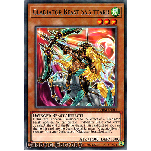 CHIM-EN011 Gladiator Beast Sagittarii Rare 1st Edition NM