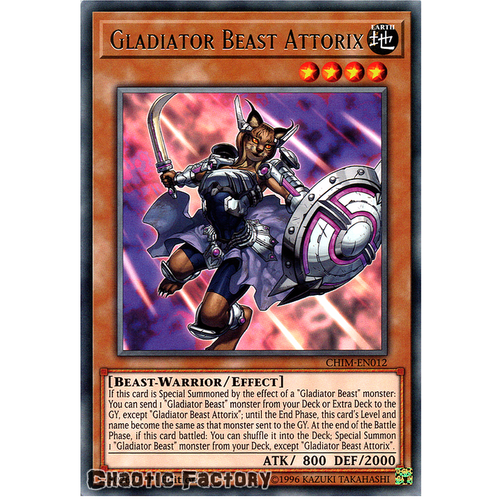CHIM-EN012 Gladiator Beast Attorix Rare 1st Edition NM