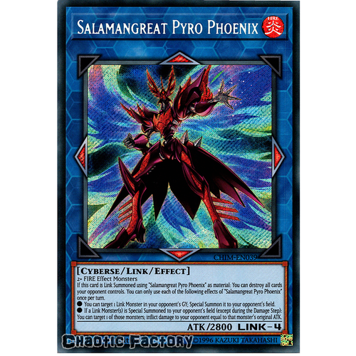 CHIM-EN039 Salamangreat Pyro Phoenix Secret Rare 1st Edition NM