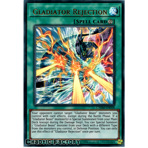 CHIM-EN058 Gladiator Rejection Ultra Rare Unlimited Edition NM