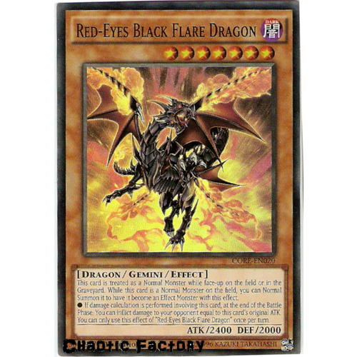 Yugioh Red-Eyes Black Flare Dragon - CORE-EN020 - Super Rare 1st Edition NM