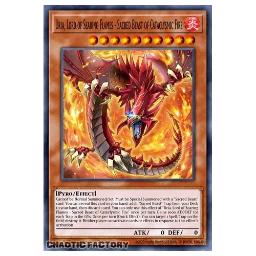 CORI-EN005 Inferno of the Sacred Beasts - Uria, Lord of the Searing Flames Super Rare 1st Edition NM