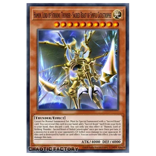 CORI-EN006 Calamity of the Sacred Beasts - Hamon, Lord of Striking Thunder Super Rare 1st Edition NM