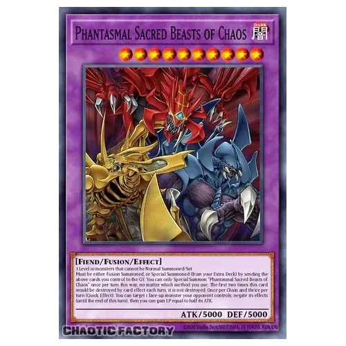 CORI-EN029 The Chaotic Phantasmal Sacred Beasts Secret Rare 1st Edition NM