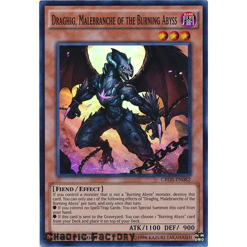 Yugioh Draghig, Malebranche of the Burning Abyss Super Rare CROS-EN082 1st Edition NM