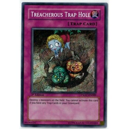 CSOC-EN089 Treacherous Trap Hole  Secret Rare 1st Edition NM