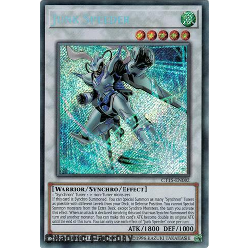 Yugioh Junk Speeder CT15-EN002 Secret Rare Promo NM