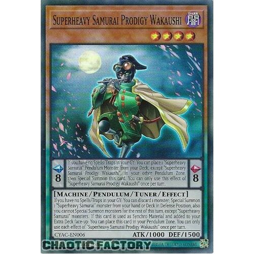 CYAC-EN006 Superheavy Samurai Prodigy Wakaushi Super Rare 1st Edition NM