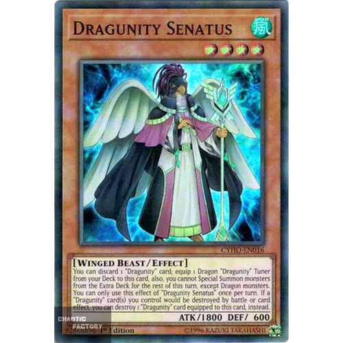 Yugioh - CYHO-EN016 - Dragunity Senatus Super Rare 1st Edition NM